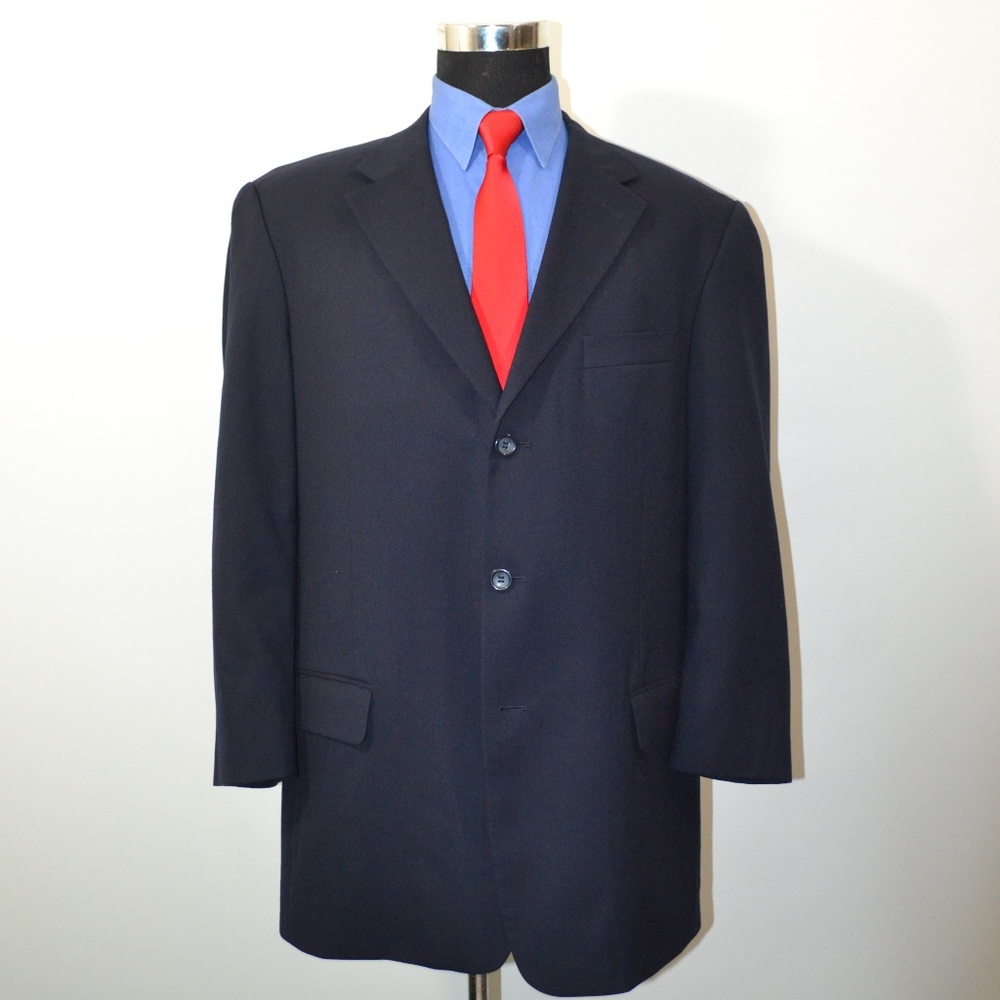 Ferretti 44R Sport Coat Blazer Suit Jacket Navy Si
